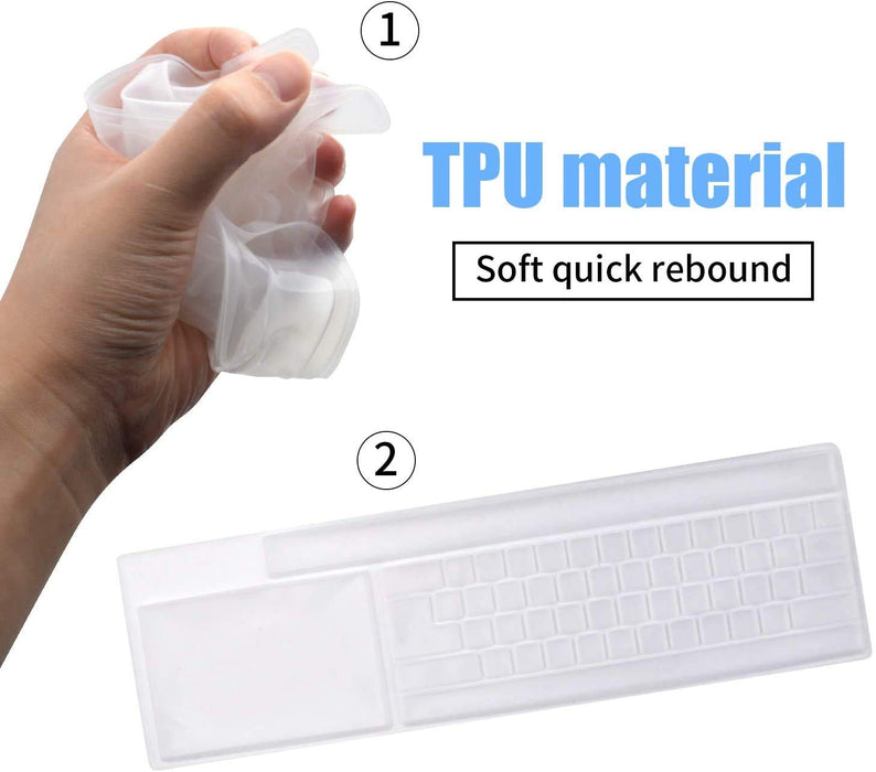 Reusable Waterproof Keyboard Cover, Universal Clear Anti-Dust Keyboard Skin Protector Cover for 104/107 Keys Standard Desktop Keyboard