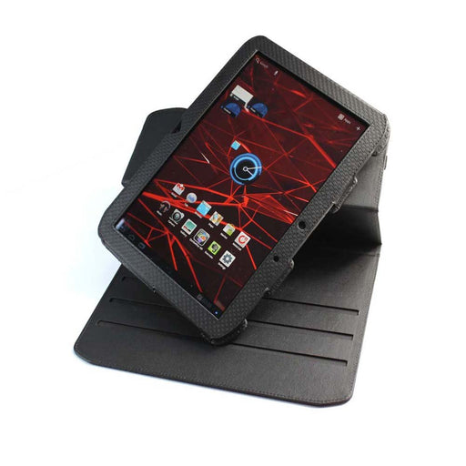 PU Leather 360 Rotational Texture Case Black Compatible for use with Motorola Xoom 2 Android Tablet