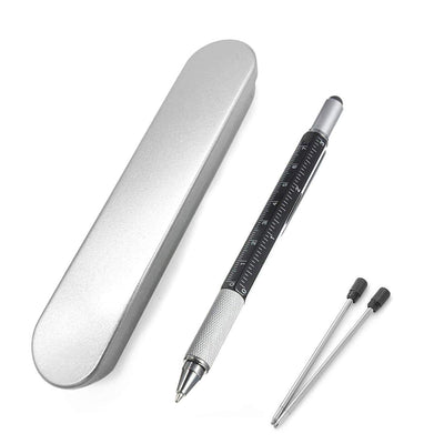 Handy-Man DIY Stylus with Built-In Ballpoint Pen, Interchangeable Screwdriver, Ruler and Spirit Level for Touch Screen Devices (With Gift Box)