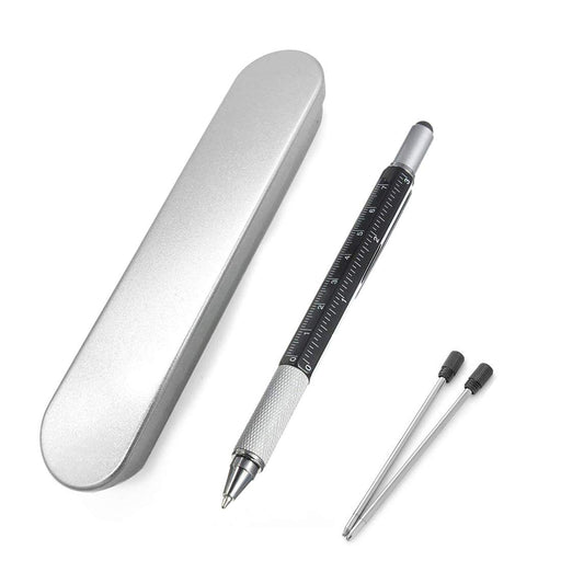 Handy-Man DIY Stylus with Built-In Ballpoint Pen, Interchangeable Screwdriver, Ruler and Spirit Level for Touch Screen Devices (With Gift Box)