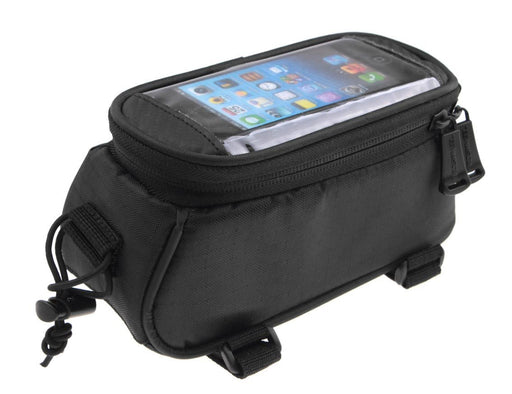 Universal Bicycle, Cycling Smartphone Bag Case Tube Style Holder For Mobile Phones 4.2" to 5.5" In Black