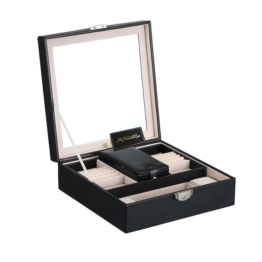 My Treasure Box Advanced Jewelry Storage Box Glossy PU Leather Multi Small Boxes Inside Jewelry Cosmetic Storage Organizer Box