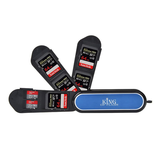 Memory Flash Card Storage Case Carry Case- Army Knife Type Design - Portable Keyring Holder - Fits 5 x SD/SDHC/SDXC Cards & 2 X Micro SD/HC/XC Cards