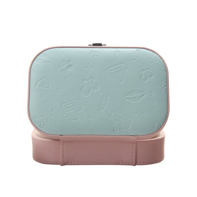 My Treasure Box Women Jewelry Storage Box Exquisite Lock Glossy PU leather Durable Jewelry Ring Organizer