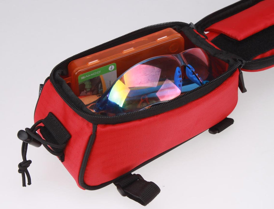 Universal Bicycle, Cycling Smartphone Bag Case Tube Style Holder For Mobile Phones 4.2" to 5.5" In Black