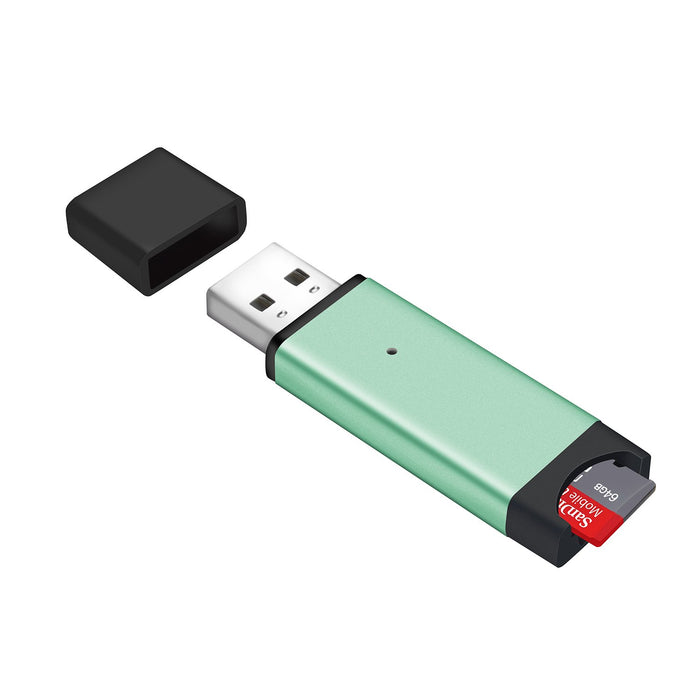 Memwah Micro SD Card Reader - Fast USB 2.0 Adapter for all MicroSD cards - Green