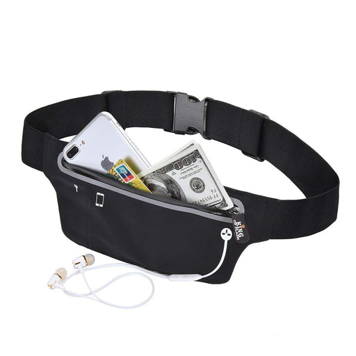 Adjustable Waist Bum Bag Belt Neoprene Single Zipper Pouch for Running Gym Cycling can Compatible with iPhone X XR XS 8, 8 Plus, Samsung S9 & Smartphones up to 6"