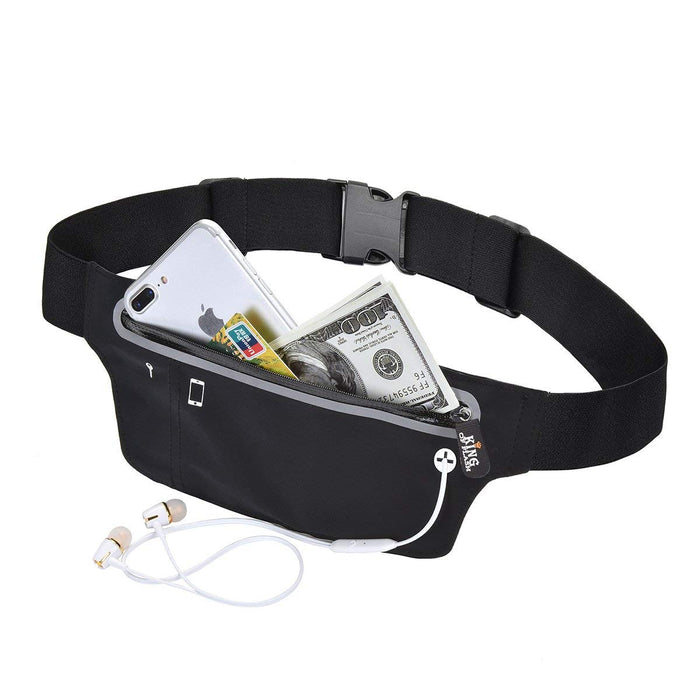 Adjustable Waist Bum Bag Belt Neoprene Single Zipper Pouch for Running Gym Cycling can Compatible with iPhone X XR XS 8, 8 Plus, Samsung S9 & Smartphones up to 6"