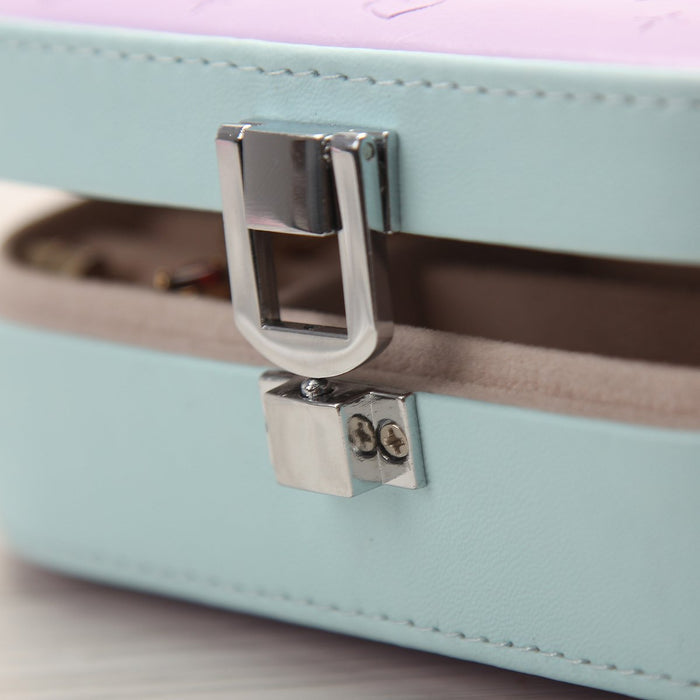 My Treasure Box Women Jewelry Storage Box Exquisite Lock Glossy PU leather Durable Jewelry Ring Organizer