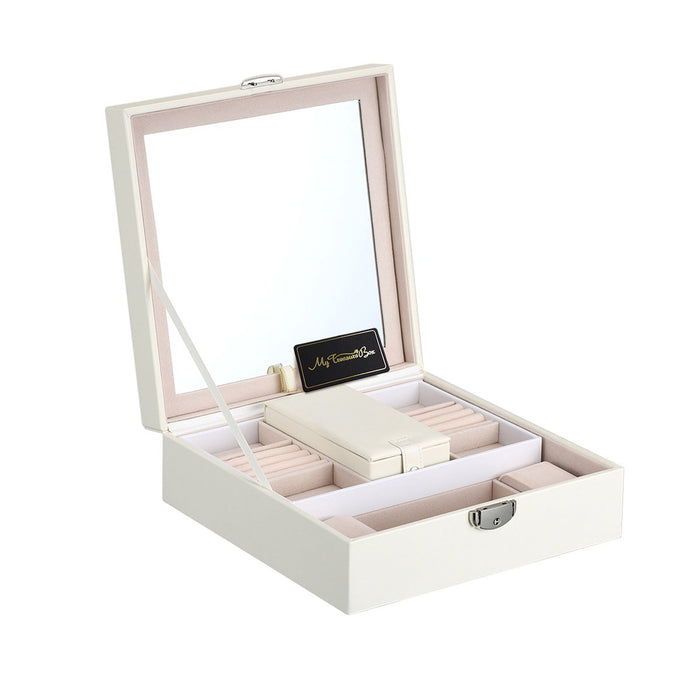 My Treasure Box Advanced Jewelry Storage Box Glossy PU Leather Multi Small Boxes Inside Jewelry Cosmetic Storage Organizer Box