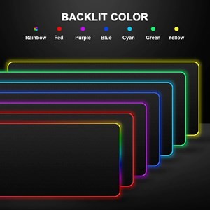 RGB Gaming Mouse Mat Pad Large Thick(800—300—4mm) XXXL Extended Led Mousepad with Non-Slip Rubber Base, Soft Computer Keyboard Mice Mat for Macbook, PC, Laptop, Desk - Black