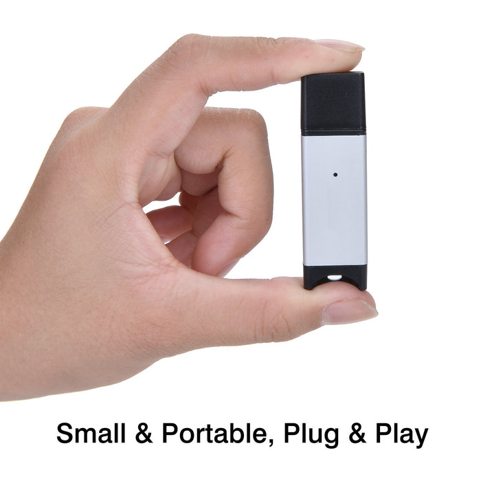 Memwah Micro SD Card Reader - Fast USB 2.0 Adapter for all MicroSD Cards, Micro SDHC, Micro SDXC - Silver