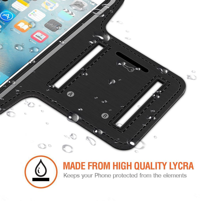 Premium Neoprene Sports Running, Gym, Excerise, Fitness, Jogging Armband for iPod Touch 4th, 5th and New 6th Generation Water Resistant, Reflective Outer Strip Safety with Key Holder