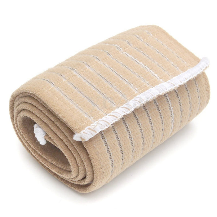 Elasticated Knee Sleeve Beige Adjustable Lightweight Design with High-Performance Elastic Fabric - One Size