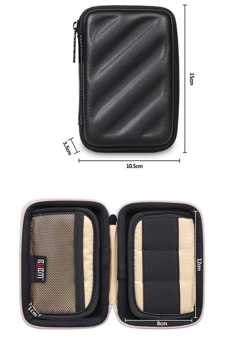 EVA Hard Case Travel Accessories Pouch Suitable For USB Flash Drives, Small Headphones, Keys, Alarm Fobs, Charger Cables