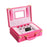 My Treasure Box Equisite Jewelry Box PU Leather Woven Pattern 2 Layers Rectangle Trunk Shape Organizer Portable Storage Box