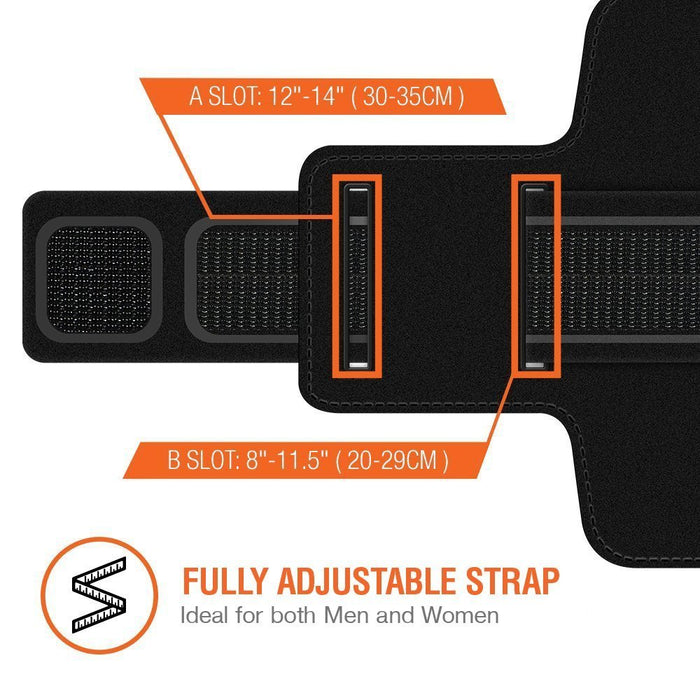 Premium Neoprene Sports Running, Gym, Excerise, Fitness, Jogging Armband for iPod Touch 4th, 5th and New 6th Generation Water Resistant, Reflective Outer Strip Safety with Key Holder