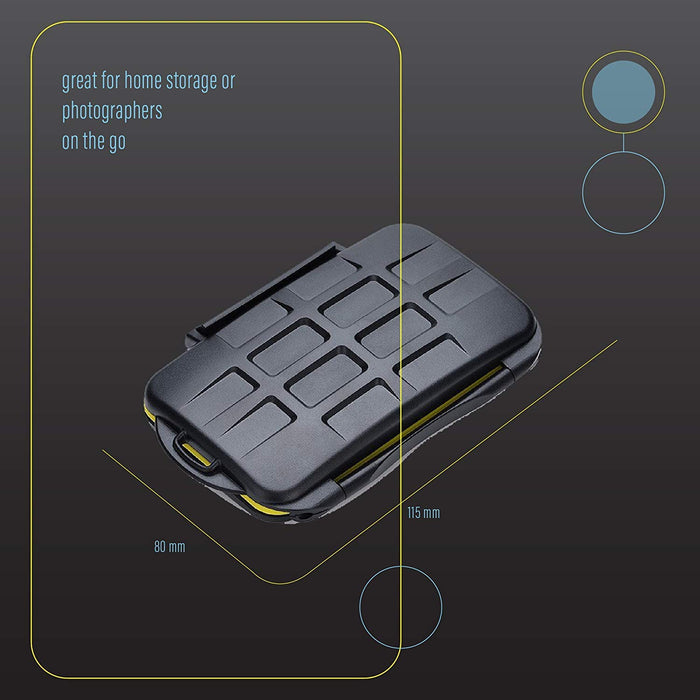 Anti-shock Waterproof Memory Card Case Holder Hard Storage 4x CF (Compact Flash) 8x SD/SDHC (Secure Digital) MC-2