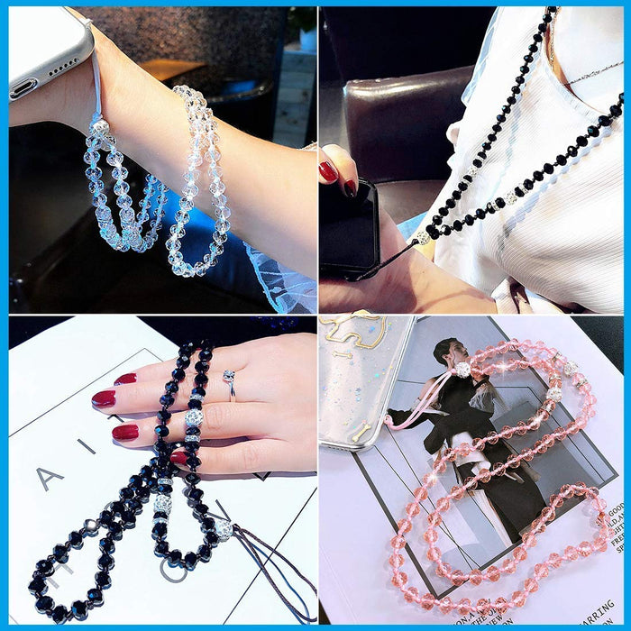 Beaded Lanyard Neck Phone Strap for Women - ID Badge Holder - Necklace Pass ID Card Holder, Key - Bling Jewelry Fashion Colourful Sparkly Lanyards for Teachers, Nurses, Students & Staff (6 Pack)