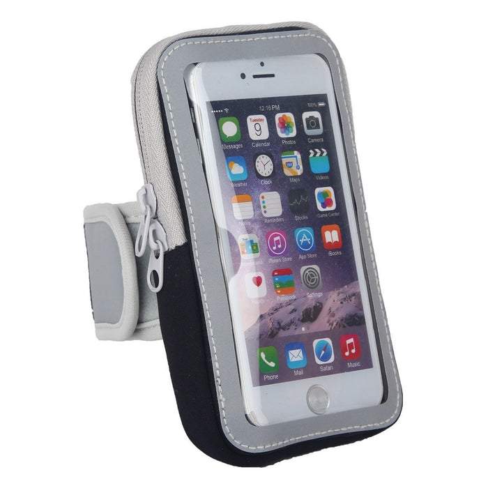 Universal Running Mobile Phone Holder Case - Armband Strap with Zipper Storage Pouch  - Excerise Workout Armband For Smartphones