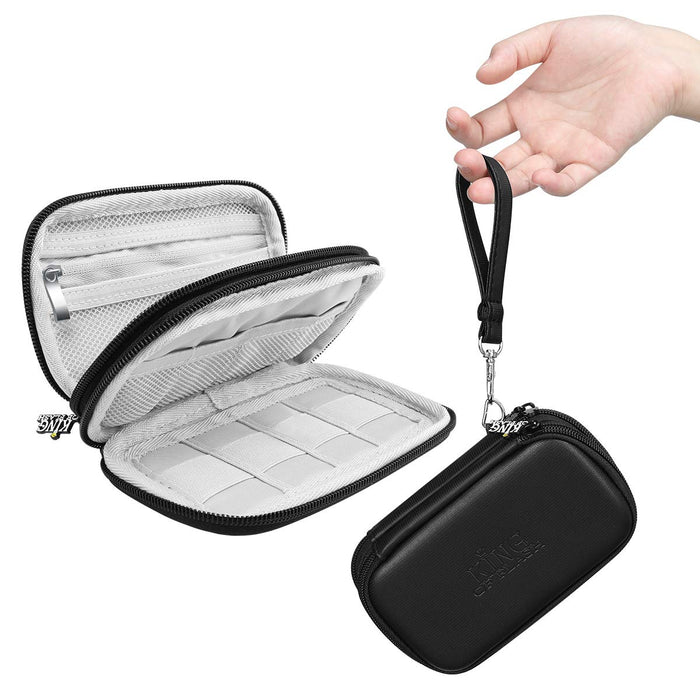 Double Layer USB Carry Case Cable Organiser for Travelling Travel Bag for Pen Drives/Flash Drives/Thumb Drives/Keys Electronic Accessories Storage Case Black