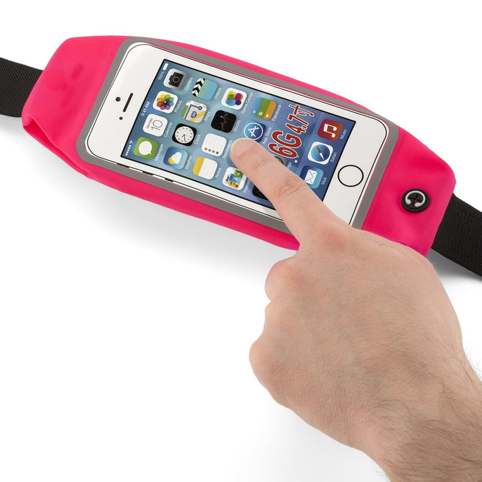 Sport Running Pouch Belt Waist Pack with Headphone Jack Storage Zipper Case Compatible for iPhone 6/6S Plus, Galaxy Note 3/4/5, Nexus 5/6, S5/S6/S6 Edge, Xperia Z2/Z3/Z5(Baby Pink)