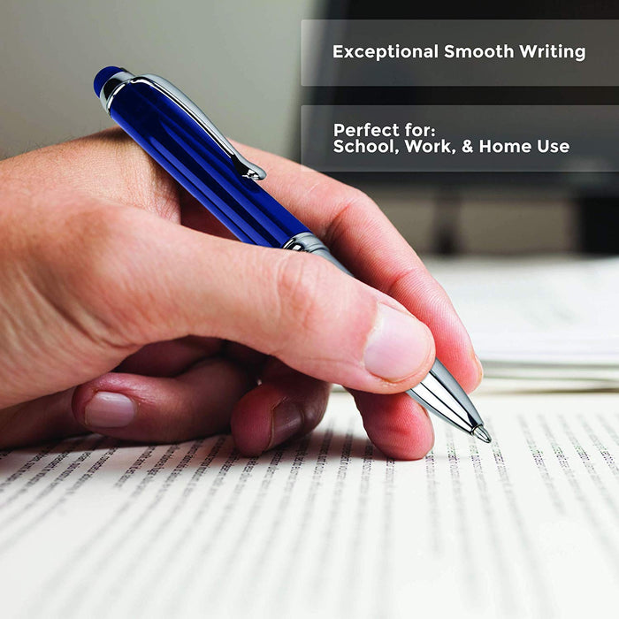 3-in-1 Stylus Pen With Light, Capacitive Aluminium Pen Stylus, LED Torch Light, Ballpoint Pen