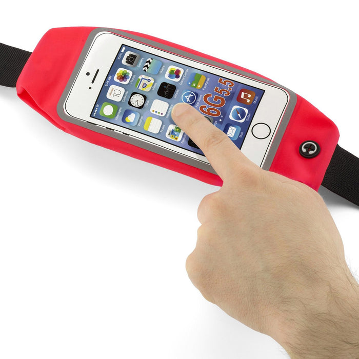 Sport Running Pouch Belt Waist Pack with Headphone Jack Storage Zipper Case Compatible for iPhone 6/6S Plus, Galaxy Note 3/4/5, Nexus 5/6, S5/S6/S6 Edge, Xperia Z2/Z3/Z5(Baby Pink)