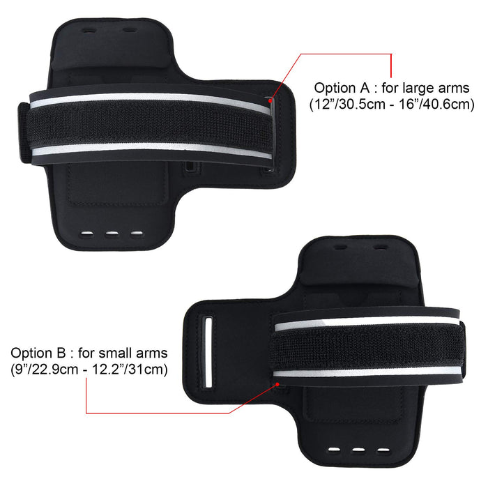 Running Armband Phone Holder Compatible with iPhone X, 8, 7, 6 Samsung S9 and all Smartphones up to 5.2 inches | Phone Holder for Running, Jogging, Gym | Includes Key Holder & Earbuds Holder