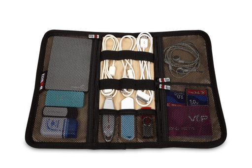 Universal Portable Roll Up Wrap Electronics Organiser, Travel Organiser, Hard Drives, Cables, Chargers, Alarm Fobs, Keys, Headphones