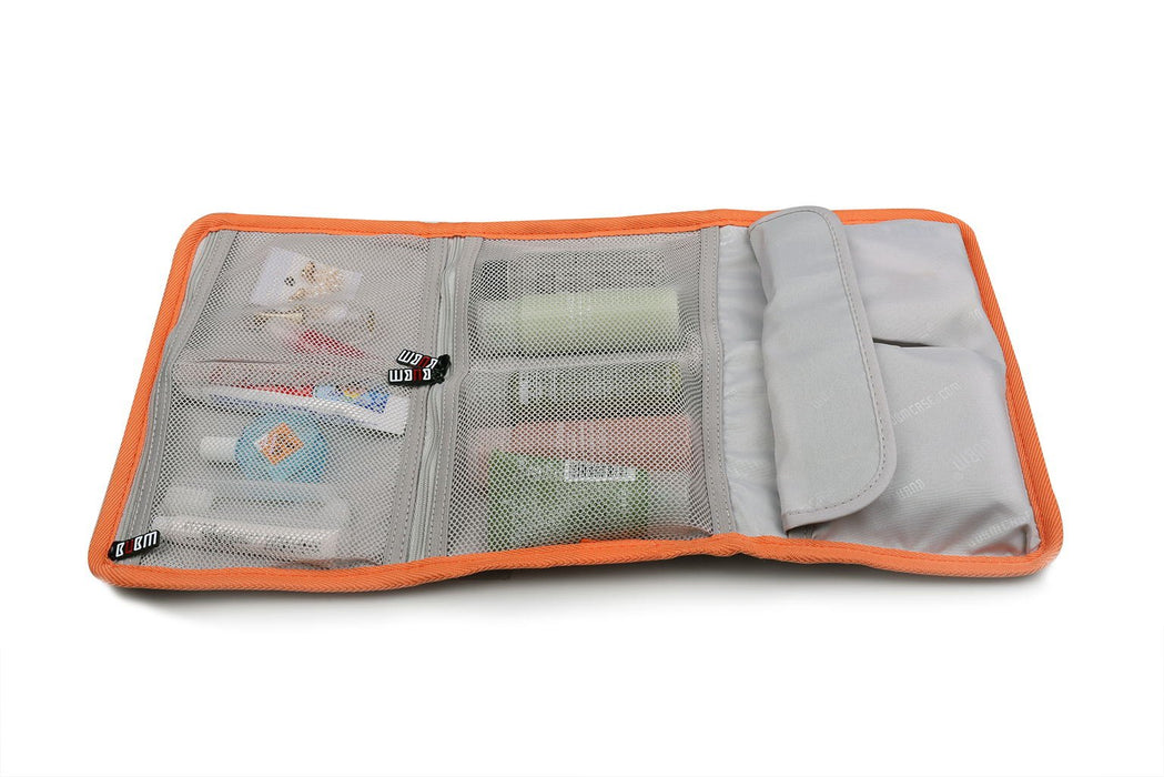 Universal Travel Organiser Storage Wrap Wash Bag Electronics Accessories Case Large (Black)