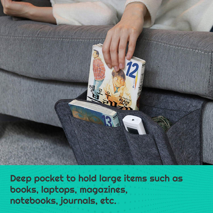 Bedside Pocket Organiser - Premium Quality Caddy Storage Organiser Compatible For Dorm College Room, Bunk Bed, Hospital Bed, Kids Baby Bed Holds your iPad, Books, Tablet, Phone