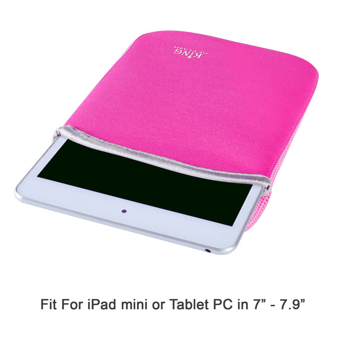 7" 7.9" Hot Pink Slim Soft Neoprene Sleeve for Android Tablets PC Pad Mini & other Devices Full Protection Reversible Padded Cover Case
