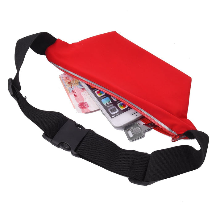 Sweatproof Sports Running, Jogging, Marathon Fanny Pack Bum Waist Bag Phone Carrier Belt with Transparent Touch Screen Window for Mobile Smartphones