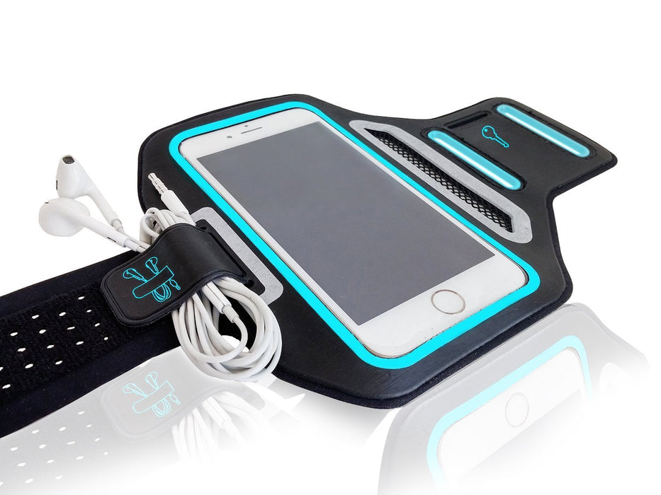 Premium Lycra Sports Armband For iPhone 6/6S & iPhone 6/6S Plus Running, Jogging, Gym, Fitness, Cycling Arm Strap with Key/CreditCard/Money Holder and Headphone Cable Holder Water Resistant Reflective Product