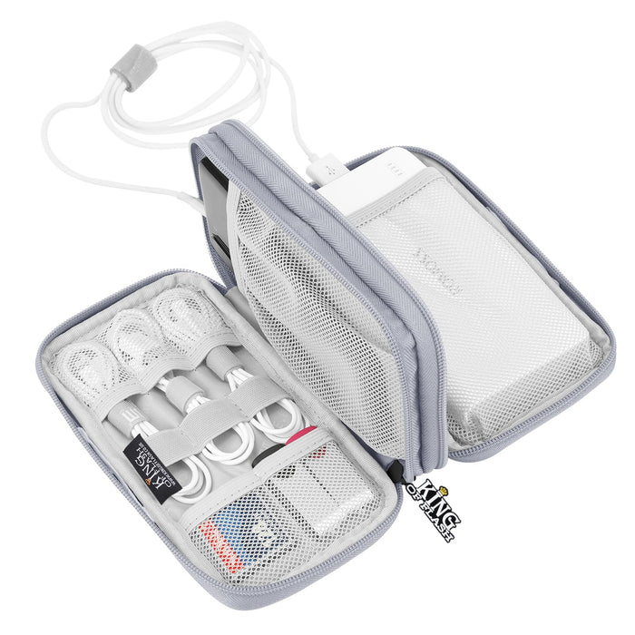 Power Bank Case Hard Drive Case Shockproof Carrying Case Travel Cable Organizer Bag Portable Storage Bag Electronic Organizer Pouch Bag Zipper Wallet Multifunctional Double Layer Case