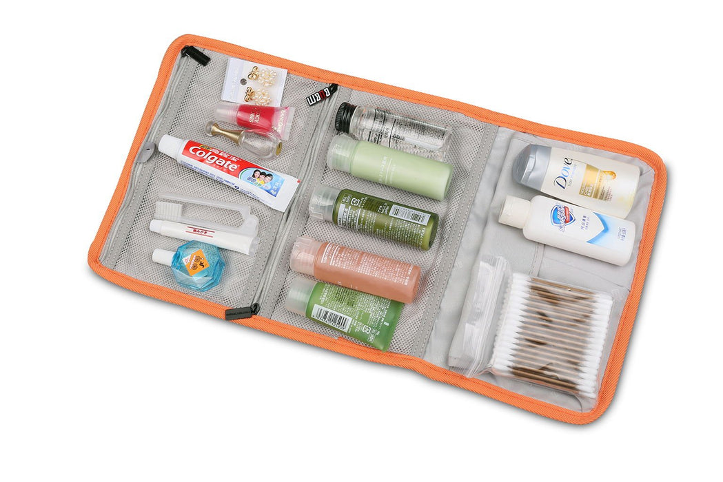 Universal Travel Organiser Storage Wrap Wash Bag Electronics Accessories Case Large (Black)