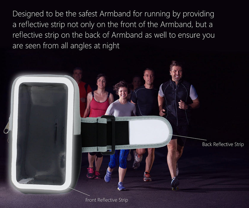 Universal Running Mobile Phone Holder Case - Armband Strap with Zipper Storage Pouch  - Excerise Workout Armband For Smartphones