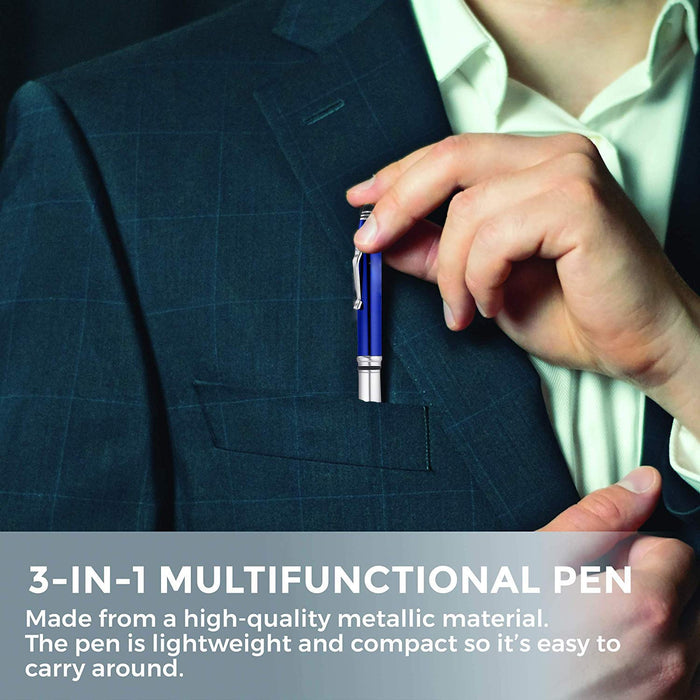 3-in-1 Stylus Pen With Light, Capacitive Aluminium Pen Stylus, LED Torch Light, Ballpoint Pen