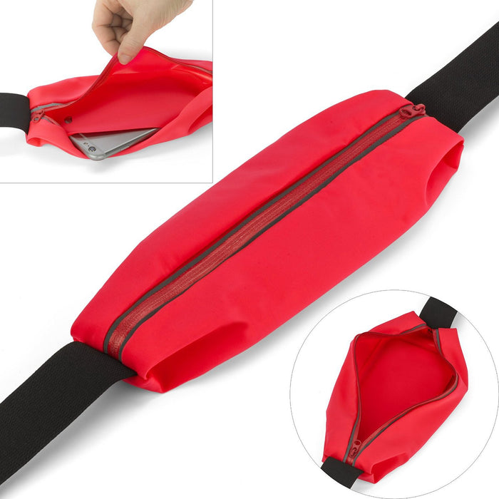 Sport Running Pouch Belt Waist Pack with Headphone Jack Storage Zipper Case Compatible for iPhone 6/6S Plus, Galaxy Note 3/4/5, Nexus 5/6, S5/S6/S6 Edge, Xperia Z2/Z3/Z5(Baby Pink)