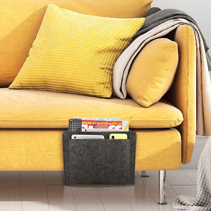 Bedside Pocket Organiser - Premium Quality Caddy Storage Organiser Compatible For Dorm College Room, Bunk Bed, Hospital Bed, Kids Baby Bed Holds your iPad, Books, Tablet, Phone