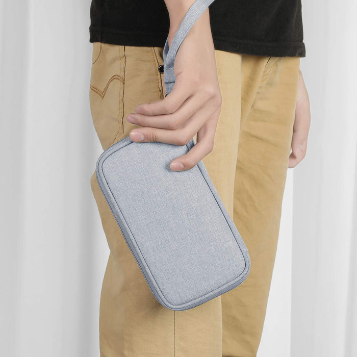 Power Bank Case Hard Drive Case Shockproof Carrying Case Travel Cable Organizer Bag Portable Storage Bag Electronic Organizer Pouch Bag Zipper Wallet Multifunctional Double Layer Case