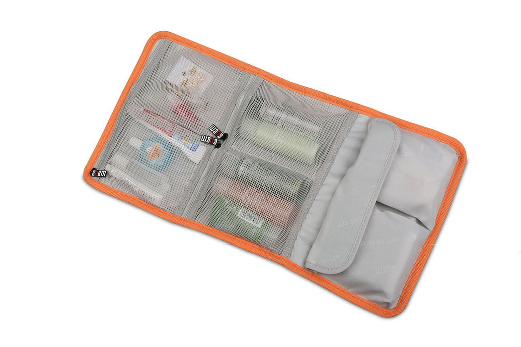 Universal Travel Organiser Storage Wrap Wash Bag Electronics Accessories Case Large (Black)