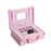 My Treasure Box Equisite Jewelry Box PU Leather Woven Pattern 2 Layers Rectangle Trunk Shape Organizer Portable Storage Box