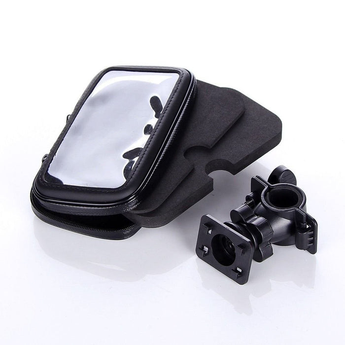 Universal 360 Degree Rotating WaterProof Transparent Smartphone Bicycle Handle Bar Mount Pouch Holster Case for Mobiles Phones Black