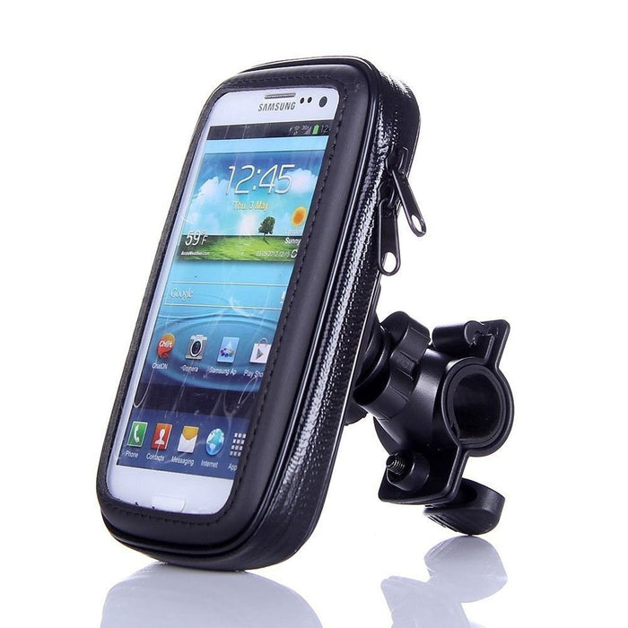 Universal 360 Degree Rotating WaterProof Transparent Smartphone Bicycle Handle Bar Mount Pouch Holster Case for Mobiles Phones Black