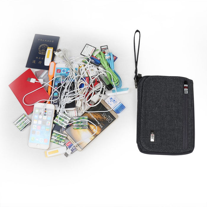 Electronic Accessories Travel Bag Foldable Durable Waterproof Portable Universal Layer Gear Case for USB Phone Cable Organizer Storage with Handle