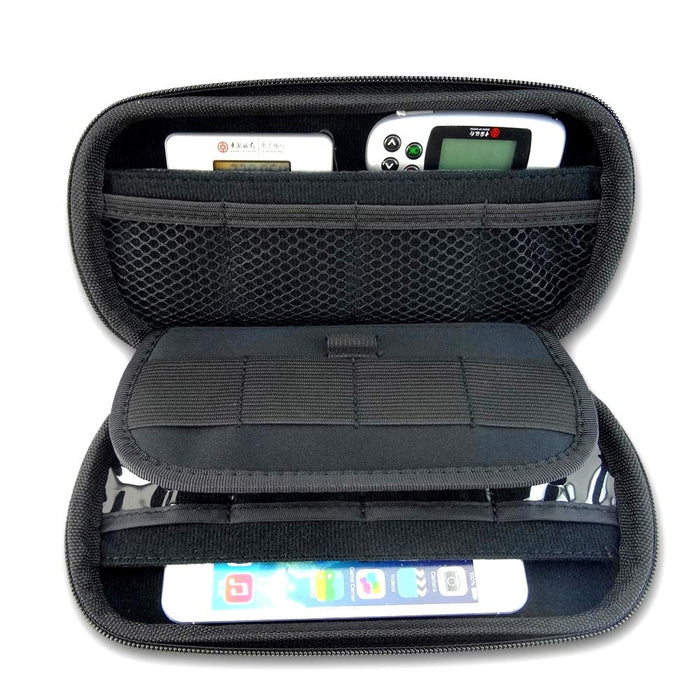 USB Memory Stick, Memory Card, Hard Drive, Smartphone, Charging Cable, Powerbank Universal Case Holder (Black)