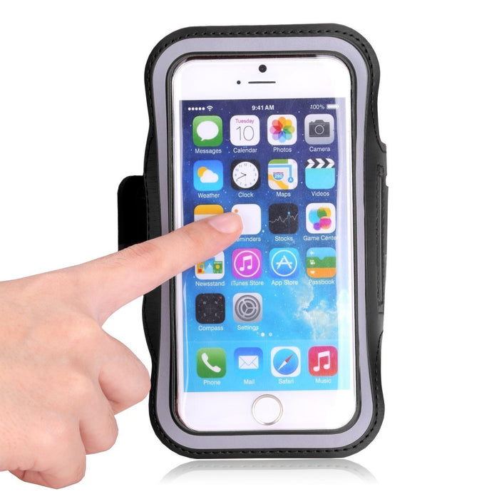 Premium Neoprene Sports Running, Gym, Excerise, Fitness, Jogging Armband for iPod Touch 4th, 5th and New 6th Generation Water Resistant, Reflective Outer Strip Safety with Key Holder