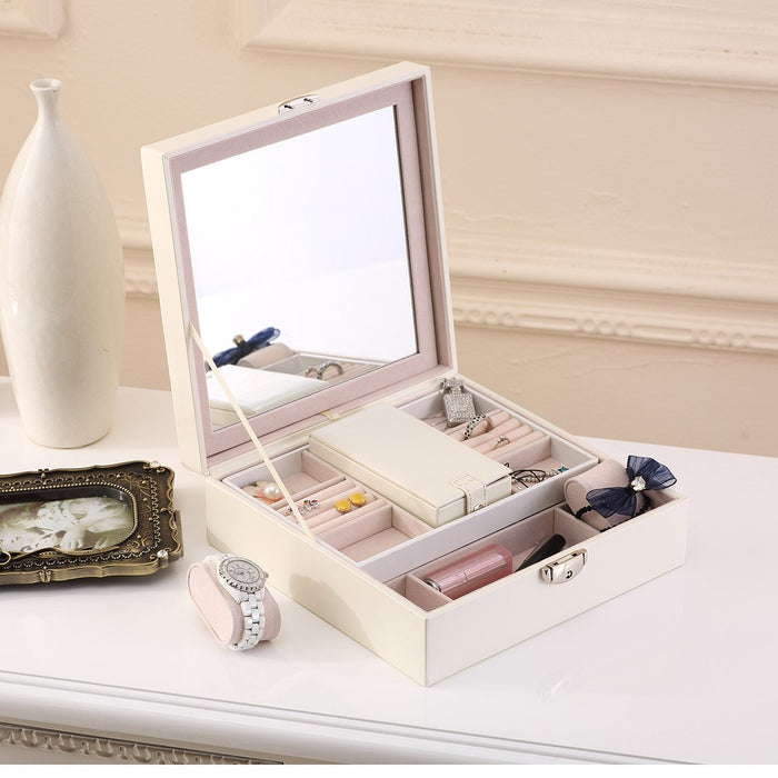 My Treasure Box Advanced Jewelry Storage Box Glossy PU Leather Multi Small Boxes Inside Jewelry Cosmetic Storage Organizer Box